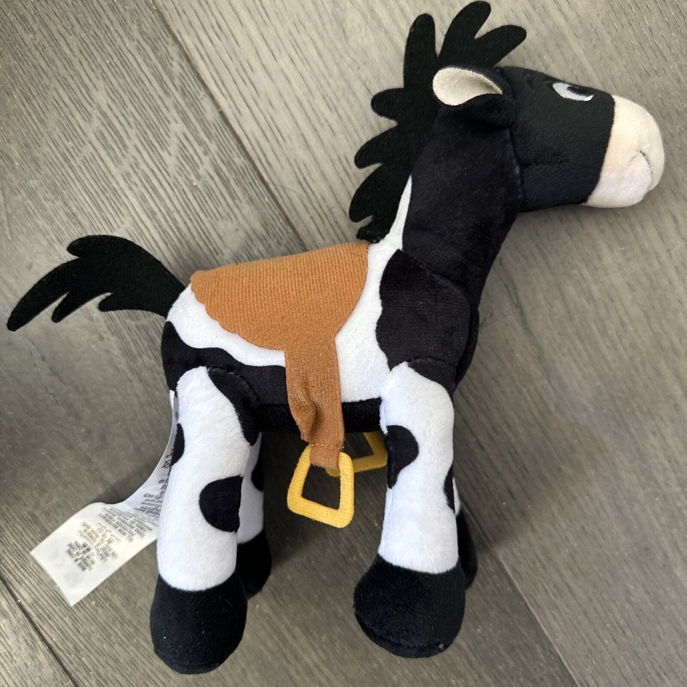 Disney Pixar Toy Story Bullseye Plush Horse 8" White Black Woody Stuffed Animal